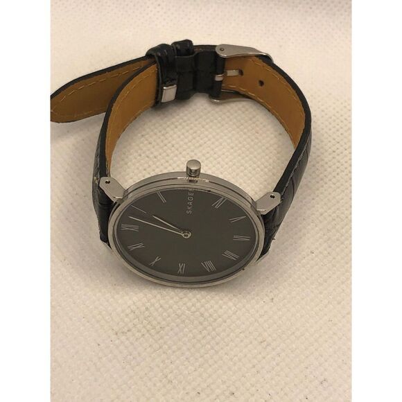 Skagen SKW2677 Women's Black Leather Analog Gray Dial Quartz Wrist Watch KS287 - Picture 7 of 9